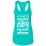 Bible Verse Ladies Ideal Racerback Tank - "Psalm 119:105" Design 15 (White Font) - Meditate Healing Christian Store