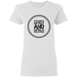Bible Verse Ladies' 5.3 oz. T-Shirt - "Psalm 119:105" Design 8 (Black Font) - Meditate Healing Christian Store