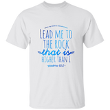 Bible Verse Men 5.3 oz. T-Shirt - "Psalm 61:2" Design 7 - Meditate Healing Christian Store