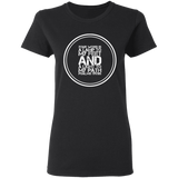Bible Verse Ladies' 5.3 oz. T-Shirt - "Psalm 119:105" Design 8 (White Font) - Meditate Healing Christian Store