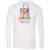 Bible Verse Men Long Sleeve T-Shirt Hoodie - "Psalm 73:26" Design 1 - Meditate Healing Christian Store