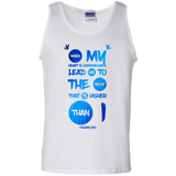 Bible Verse Men 100% Cotton Tank Top - "Psalm 61:2" Design 9 - Meditate Healing Christian Store