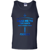 Bible Verse Men 100% Cotton Tank Top - "Psalm 61:2" Design 1 - Meditate Healing Christian Store