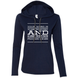 Bible Verse Ladies' Long Sleeve T-Shirt Hoodie - "Psalm 119:105" Design 11 (White Font) - Meditate Healing Christian Store