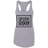 Bible Verses Ladies Ideal Racerback Tank - "Psalm 119:105" Design 13 (Black Font) - Meditate Healing Christian Store