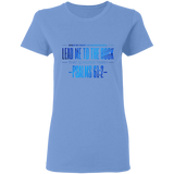Bible Verses Ladies' 5.3 oz. T-Shirt - "Psalm 61:2" Design 4 - Meditate Healing Christian Store
