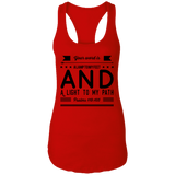 Bible Verses Ladies Ideal Racerback Tank - "Psalm 119:105" Design 14 (Black Font) - Meditate Healing Christian Store