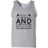Bible Verse Men 100% Cotton Tank Top - "Psalm 119:105" Design 14 (Black Font) - Meditate Healing Christian Store
