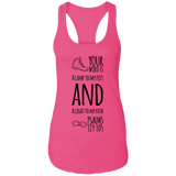 Bible Verses Ladies Ideal Racerback Tank - "Psalm 119:105" Design 20 (Black Font) - Meditate Healing Christian Store