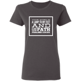 Bible Verse Ladies' 5.3 oz. T-Shirt - "Psalm 119:105" Design 13 (White Font) - Meditate Healing Christian Store