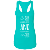 Bible Verse Ladies Ideal Racerback Tank - "Psalm 119:105" Design 20 (White Font) - Meditate Healing Christian Store