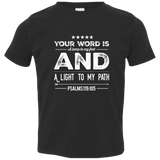 Bible Verse Toddler Jersey T-Shirt - "Psalm 119:105" Design 16 (White Font) - Meditate Healing Christian Store