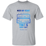 Bible Verse Men 5.3 oz. T-Shirt - "Psalm 61:2" Design 5 - Meditate Healing Christian Store