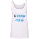Bible Verses Ladies' 100% Ringspun Cotton Tank Top - "Psalm 61:2" Design 4 - Meditate Healing Christian Store