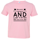 Bible Verse Toddler Jersey T-Shirt - "Psalm 119:105" Design 14 (Black Font) - Meditate Healing Christian Store