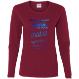 Bible Verse Ladies' Cotton Long Sleeve T-Shirt - "Psalm 61:2" Design 18 - Meditate Healing Christian Store