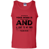 Bible Verse Men 100% Cotton Tank Top - "Psalm 119:105" Design 16 (Black Font) - Meditate Healing Christian Store