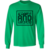 Bible Verse Long Sleeve  Ultra Cotton T-Shirt - "Psalm 119:105" Design 12 (Black Font) - Meditate Healing Christian Store