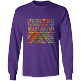 Bible Verse Long Sleeve Ultra Cotton T-Shirt - "Psalm 73:26" Design 5 - Meditate Healing Christian Store