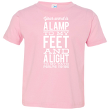Bible Verse Toddler Jersey T-Shirt - "Psalm 119:105" Design 4 (White Font) - Meditate Healing Christian Store