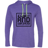 Bible Verse Men Long Sleeve T-Shirt Hoodie - "Psalm 119:105" Design 12 (Black Font) - Meditate Healing Christian Store