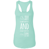 Bible Verse Ladies Ideal Racerback Tank - "Psalm 119:105" Design 20 (White Font) - Meditate Healing Christian Store