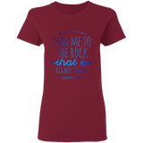Bible Verses Ladies' 5.3 oz. T-Shirt - "Psalm 61:2" Design 7 - Meditate Healing Christian Store