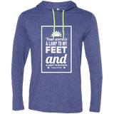 Bible Verse Men Long Sleeve T-Shirt Hoodie - "Psalm 119:105" Design 2 (White Font) - Meditate Healing Christian Store