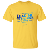 Bible Verse Men 5.3 oz. T-Shirt - "Psalm 61:2" Design 12 - Meditate Healing Christian Store