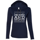 Bible Verse Ladies' Long Sleeve T-Shirt Hoodie - "Psalm 119:105" Design 10 (White Font) - Meditate Healing Christian Store