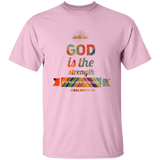 Bible Verse Men 5.3 oz. T-Shirt - "Psalm 73:26" Design 2 - Meditate Healing Christian Store