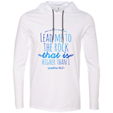 Bible Verse Men Long Sleeve T-Shirt Hoodie - "Psalm 61:2" Design 7 - Meditate Healing Christian Store