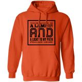 Bible Verse Men G185 Pullover Hoodie 8 oz. - Your Word Is Light To My Path ~Psalm 119:105~ Design 12