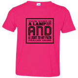 Bible Verse Toddler Jersey T-Shirt - "Psalm 119:105" Design 12 (Black Font) - Meditate Healing Christian Store