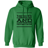 Bible Verse Men G185 Pullover Hoodie 8 oz. - Your Word Is Light To My Path ~Psalm 119:105~ Design 10