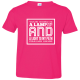Bible Verse Toddler Jersey T-Shirt - "Psalm 119:105" Design 12 (White Font) - Meditate Healing Christian Store