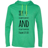 Bible Verse Men Long Sleeve T-Shirt Hoodie - "Psalm 119:105" Design 19 (Black Font) - Meditate Healing Christian Store