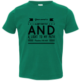 Bible Verse Toddler Jersey T-Shirt - "Psalm 119:105" Design 14 (Black Font) - Meditate Healing Christian Store