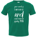 Bible Verse Toddler Jersey T-Shirt - "Psalm 119:105" Design 9 (White Font) - Meditate Healing Christian Store
