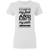 Bible Verse Ladies' 5.3 oz. T-Shirt - "Psalm 119:105" Design 15 (Black Font) - Meditate Healing Christian Store