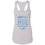 Bible Verses Ladies Ideal Racerback Tank - "Psalm 61:2" Design 17 - Meditate Healing Christian Store