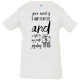 Bible Verse Infant Jersey T-Shirt - "Psalm 119:105" Design 18 (Black Font) - Meditate Healing Christian Store