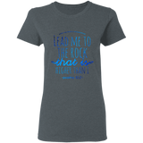 Bible Verses Ladies' 5.3 oz. T-Shirt - "Psalm 61:2" Design 7 - Meditate Healing Christian Store