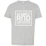 Bible Verse Toddler Jersey T-Shirt - "Psalm 119:105" Design 12 (White Font) - Meditate Healing Christian Store