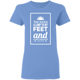 Bible Verse Ladies' 5.3 oz. T-Shirt - "Psalm 119:105" Design 2 (White Font) - Meditate Healing Christian Store