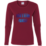 Bible Verse Ladies' Cotton Long Sleeve T-Shirt - "Psalms 61:2" Design 4 - Meditate Healing Christian Store