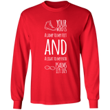 Bible Verse Long Shirt Ultra Cotton T-Shirt - "Psalm 119:105" Design 20 (White Font) - Meditate Healing Christian Store