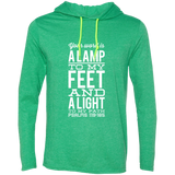 Bible Verse Men Long Sleeve T-Shirt Hoodie - "Psalm 119:105" Design 4 (White Font) - Meditate Healing Christian Store