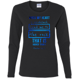 Bible Verse Ladies' Cotton Long Sleeve T-Shirt - "Psalms 61:2" Design 5 - Meditate Healing Christian Store