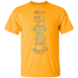 Bible Verse Men 5.3 oz. T-Shirt - "Psalm 61:2" Design 2 - Meditate Healing Christian Store